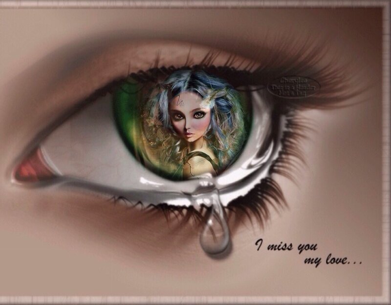 Eye with Tear Drop — Green