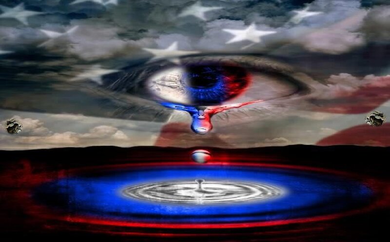 Eye with Tear Drop — Red