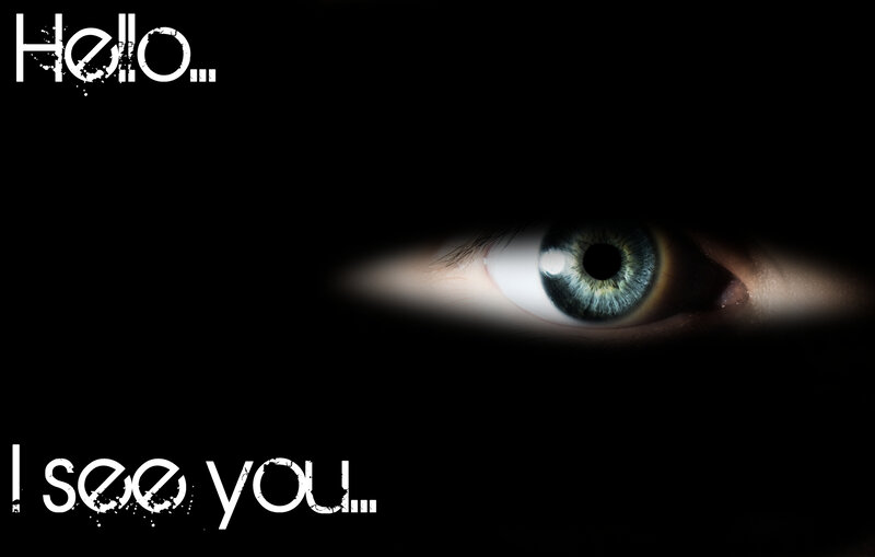 eye with text overlay