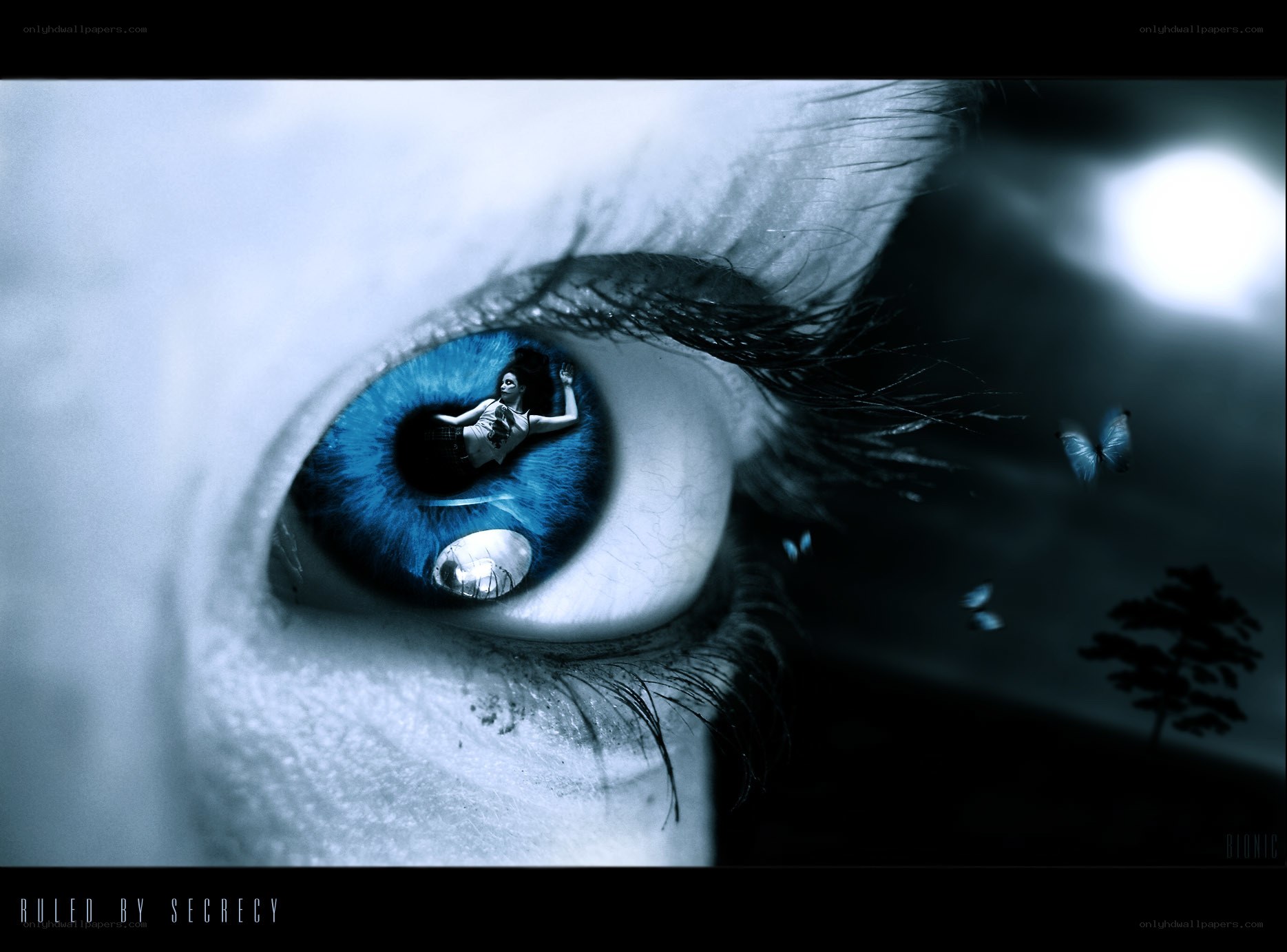 eye with woman reflection