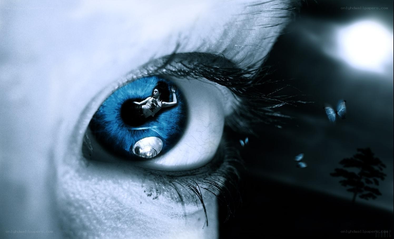 eye with woman reflection
