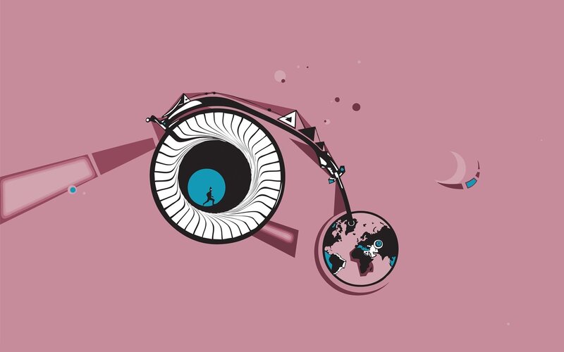 eye with world and moon
