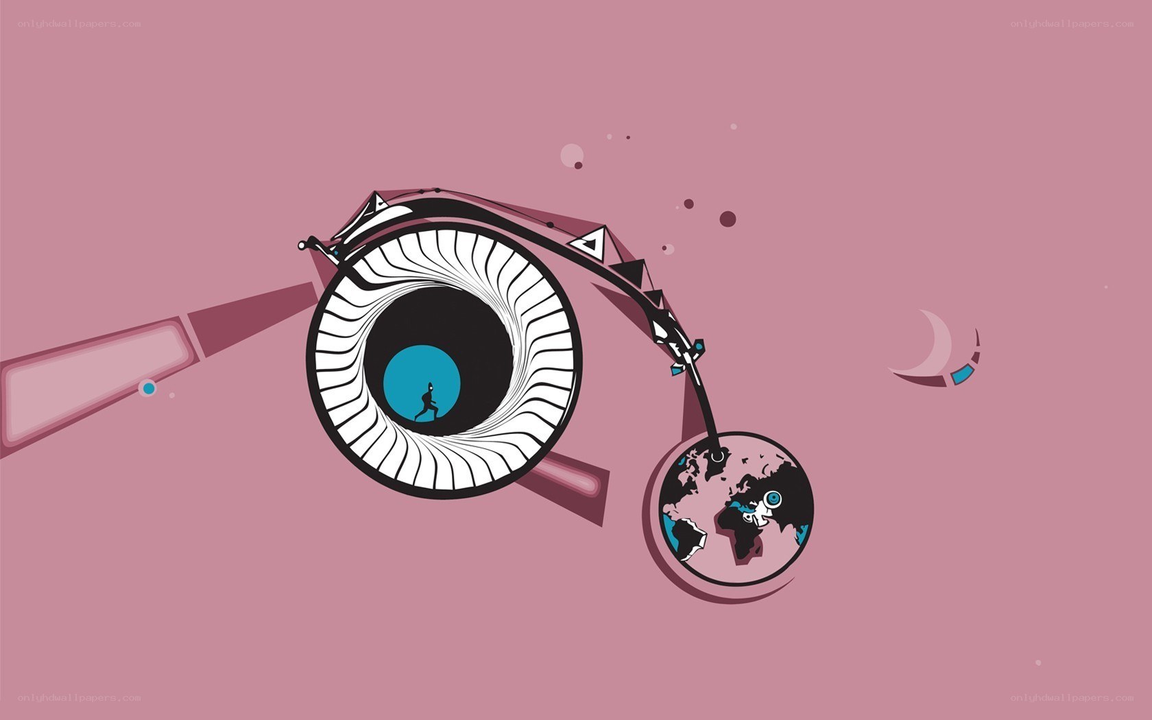 eye with world and moon