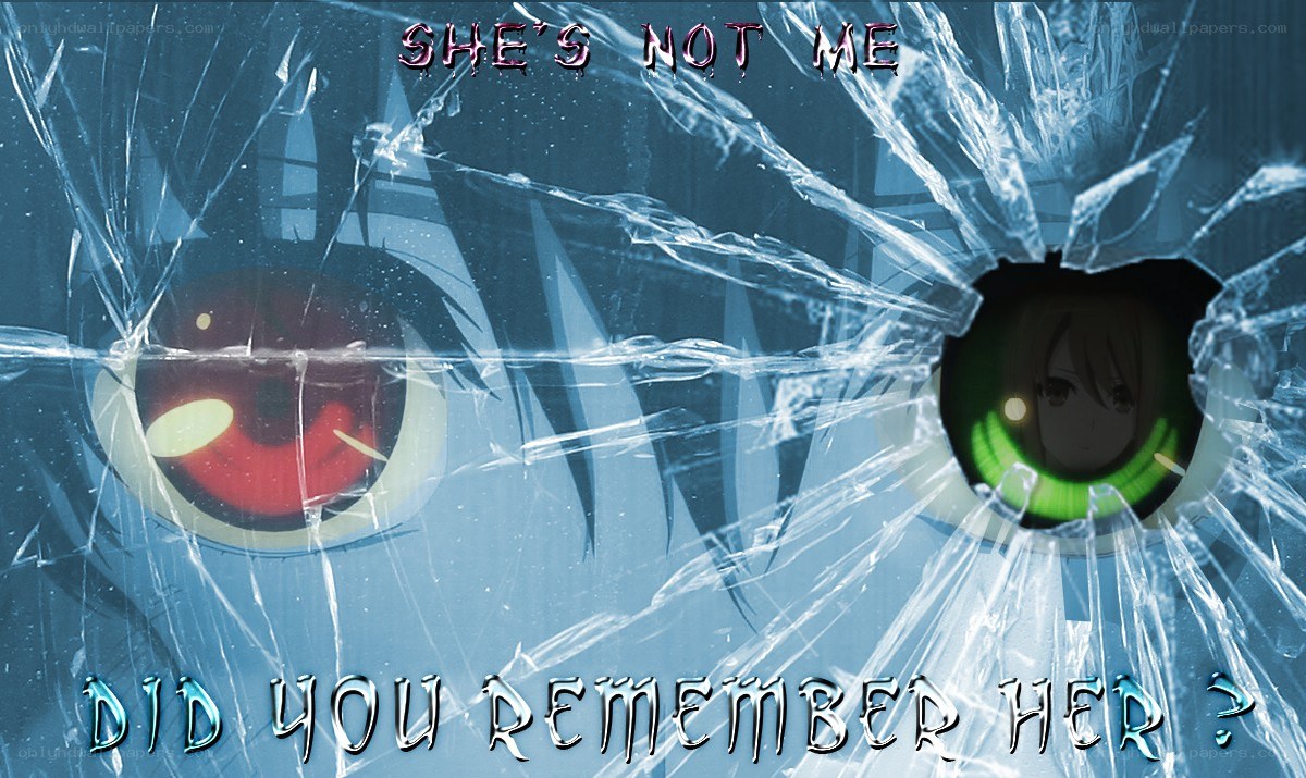 eyes behind shattered glass