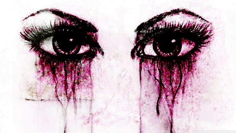 Eyes Crying Purple Tears