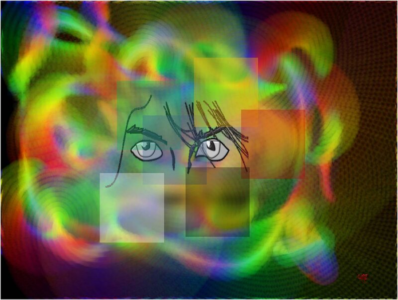 Eyes in Colorful Swirls
