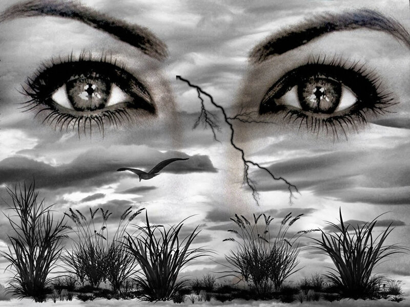Eyes in Stormy Sky