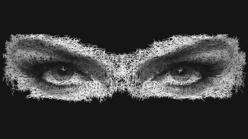Eyes Made of White Lines