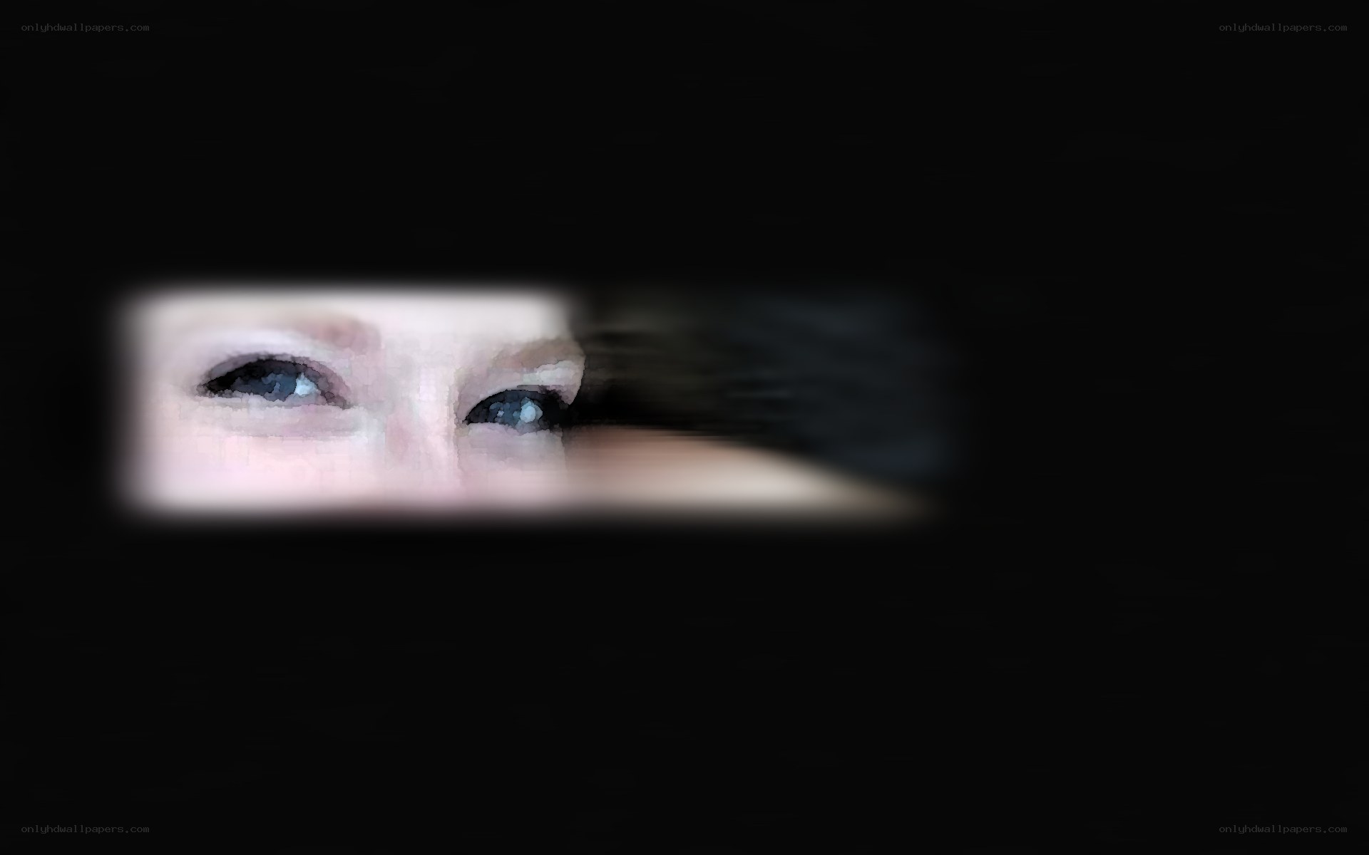 eyes peeking from darkness
