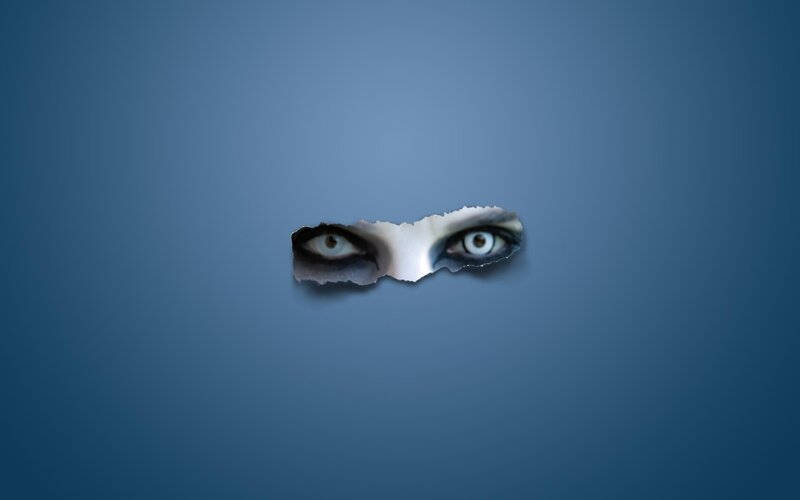 eyes through a hole