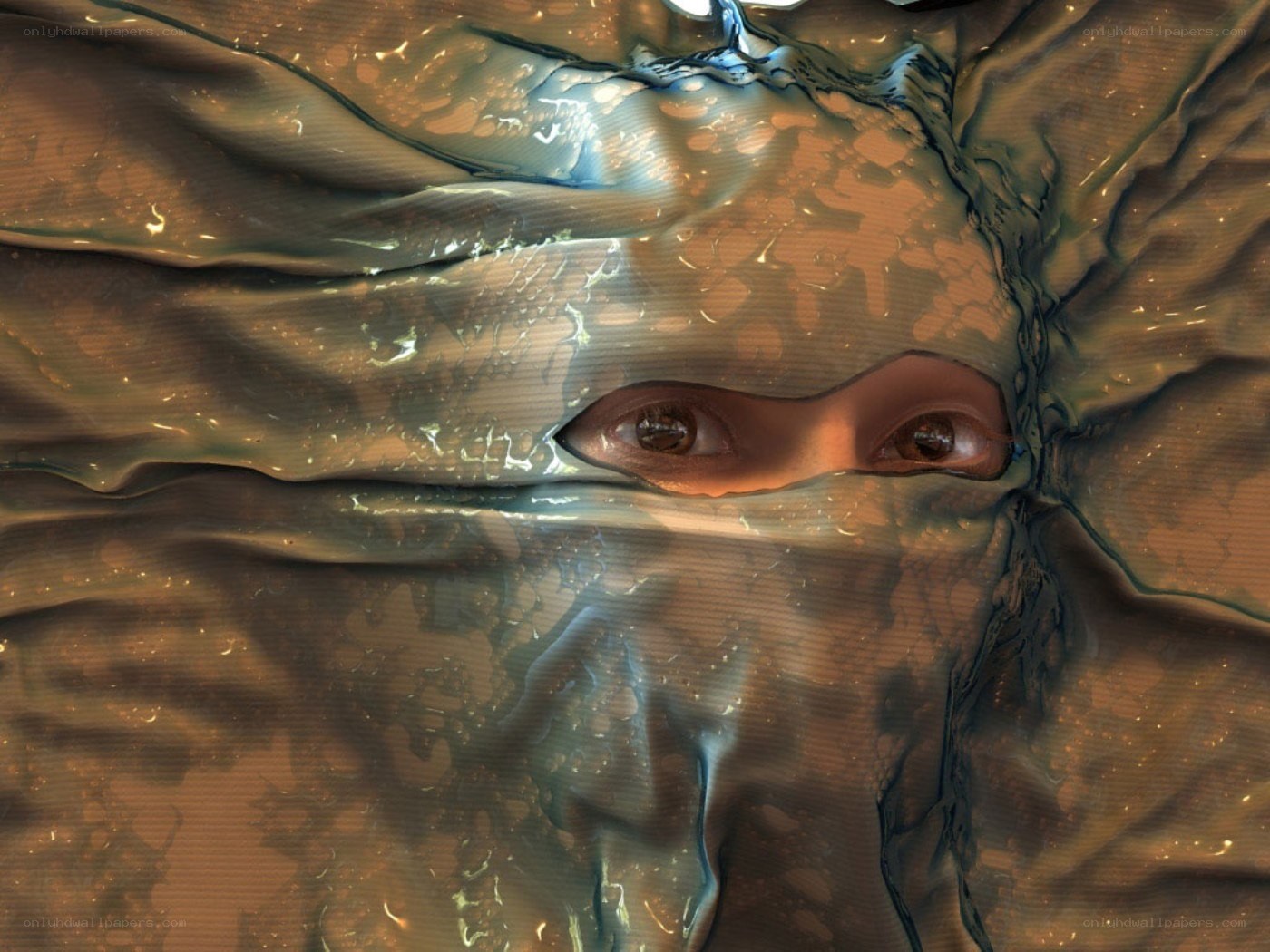 eyes under liquid surface