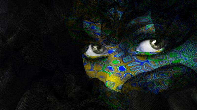 Eyes with Digital Pattern