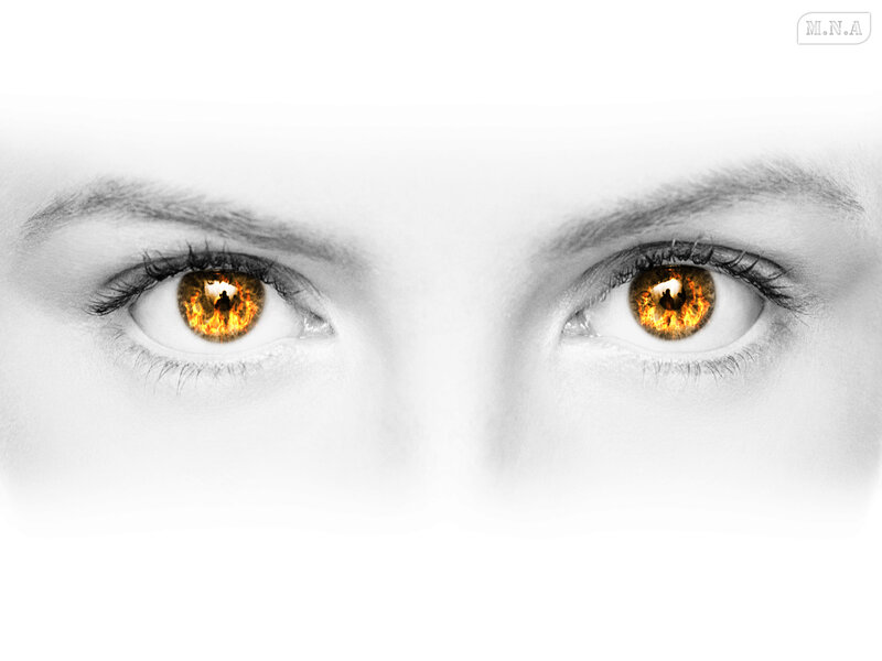 Eyes with Fire Irises