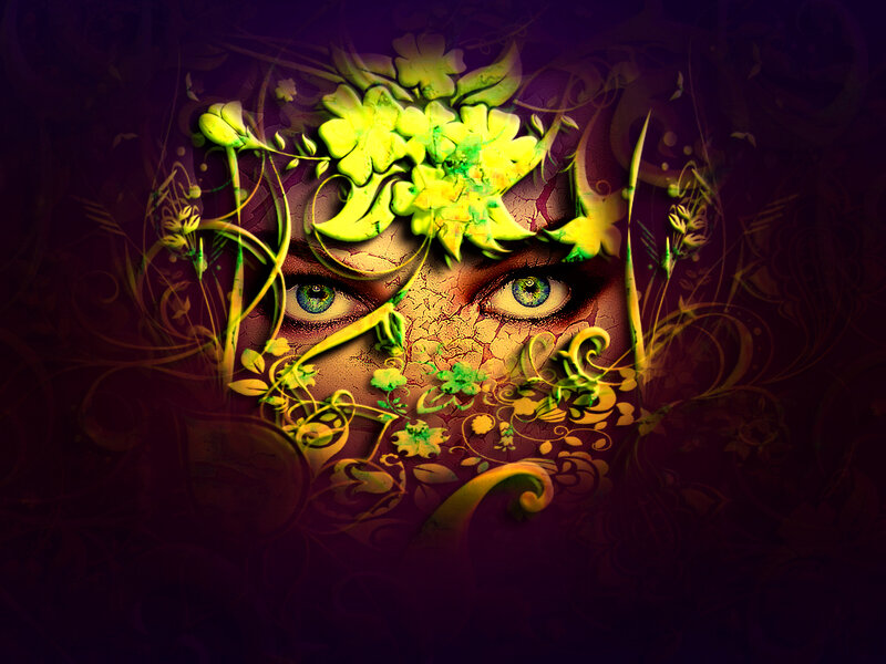 Eyes with Floral Design