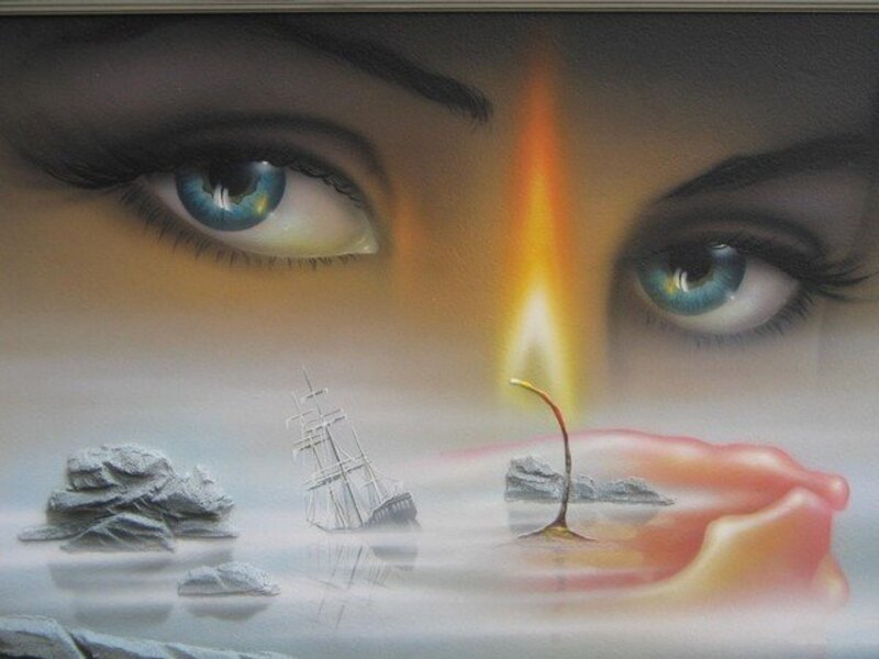 Eyes with Ship Scene