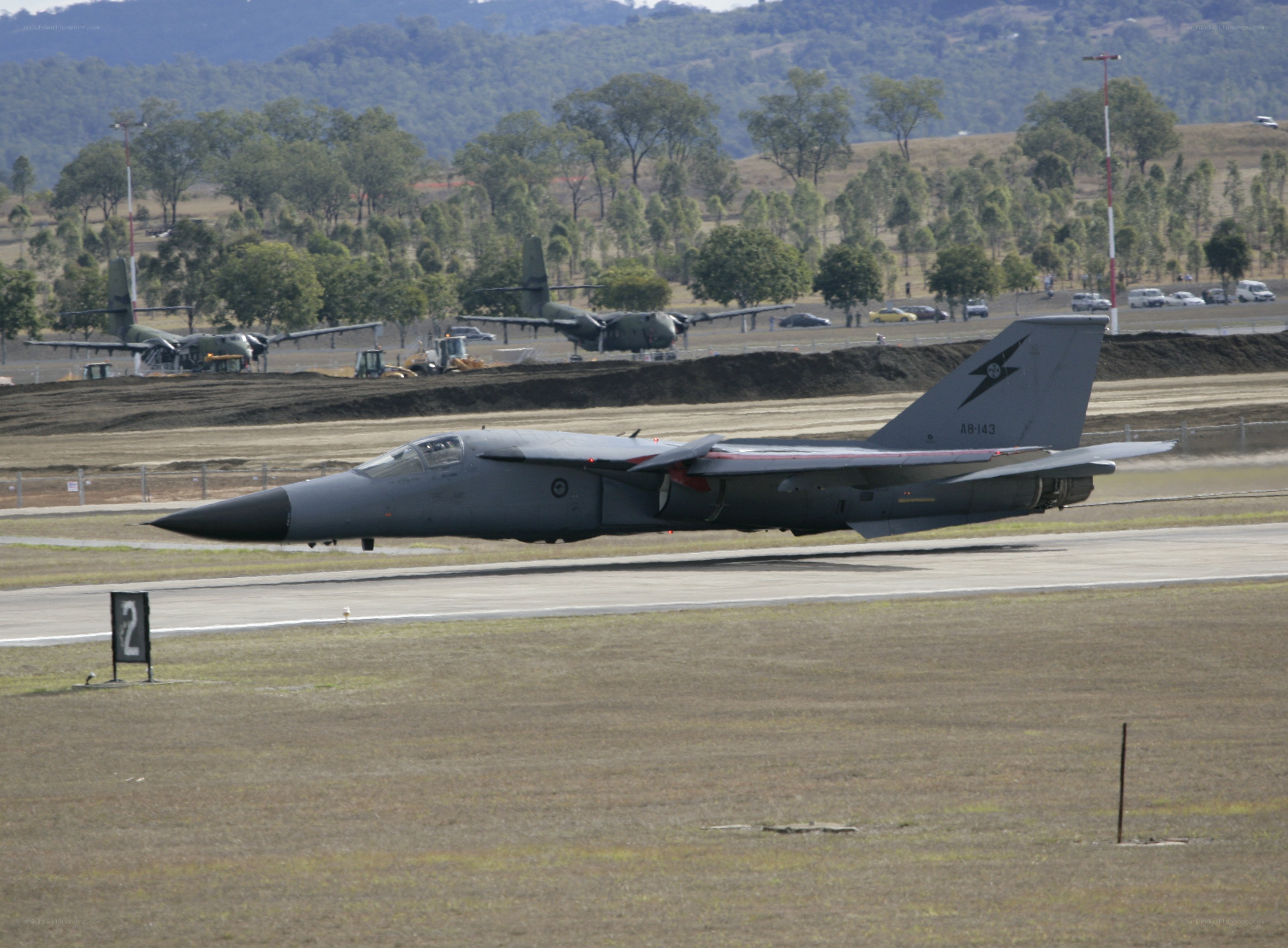 F-111 aircraft on runway