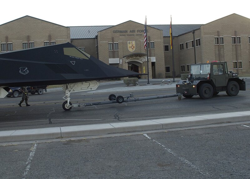 F-117 Nighthawk being towed