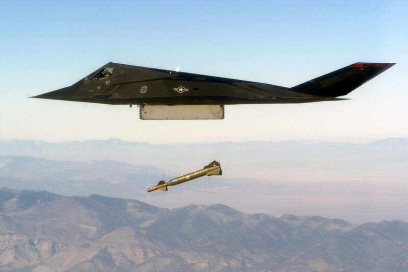F-117 Nighthawk dropping bomb
