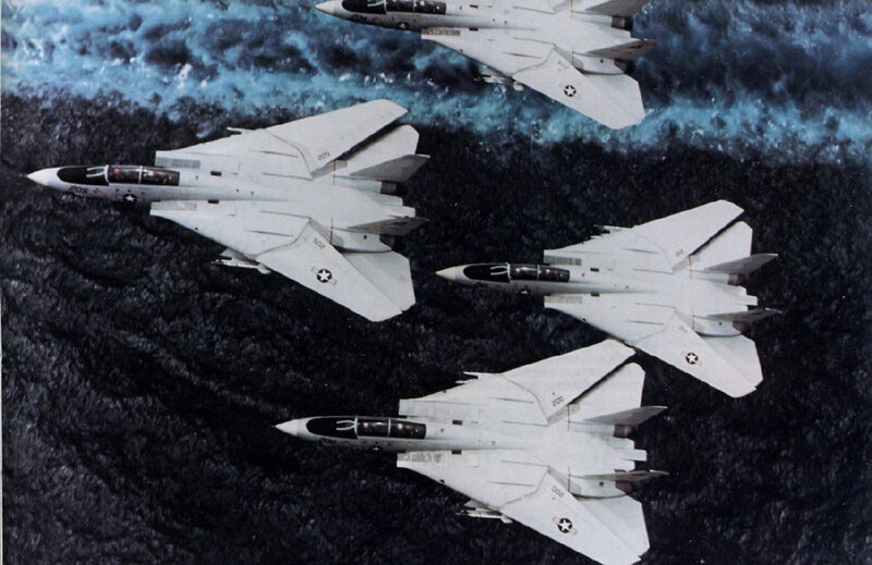 F-14 Tomcat formation over ocean