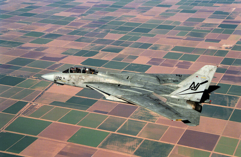F-14 Tomcat Jet — Gray, Aerial