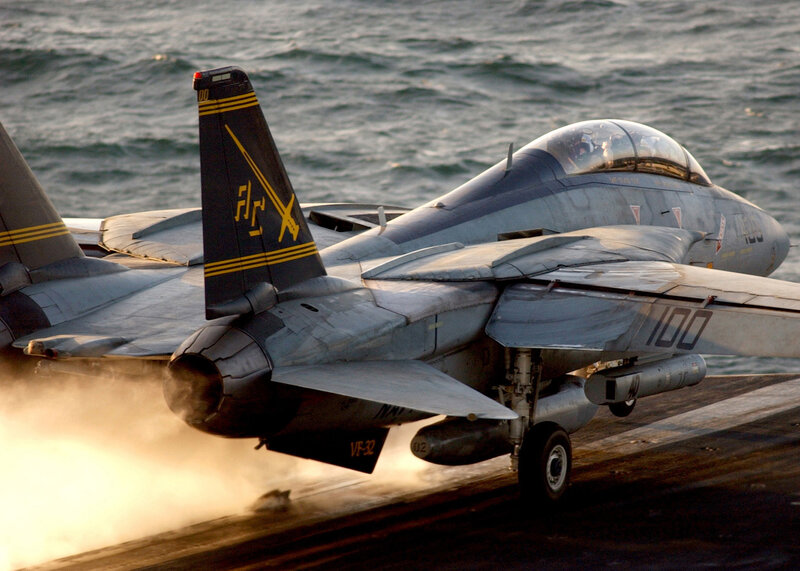F-14 Tomcat on aircraft carrier