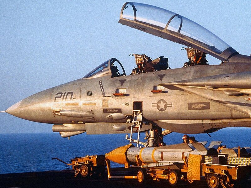 F-14 Tomcat on aircraft carrier