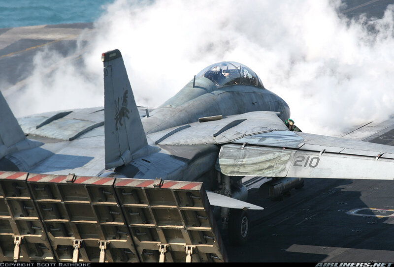 F-14 Tomcat on aircraft carrier
