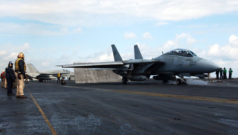 F-14 Tomcat on Aircraft Carrier — Gray, Active