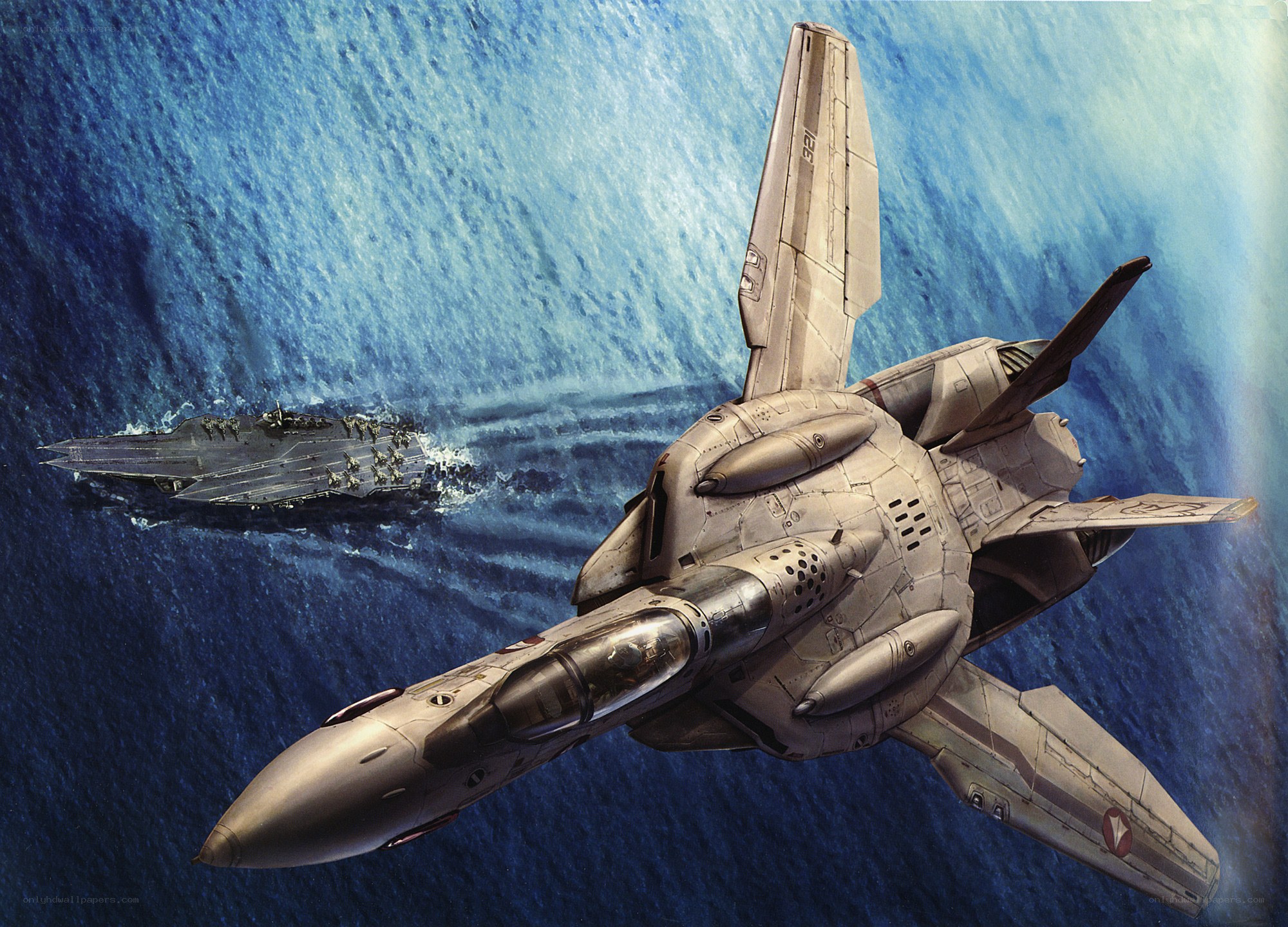 F-14 Tomcat over carrier