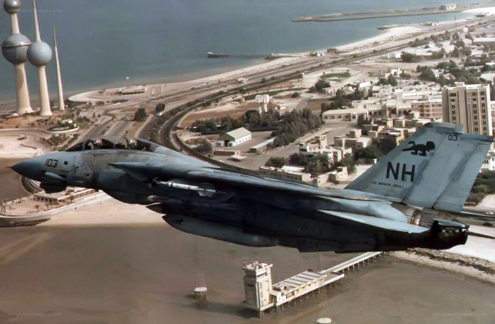 F-14 Tomcat over Kuwait City