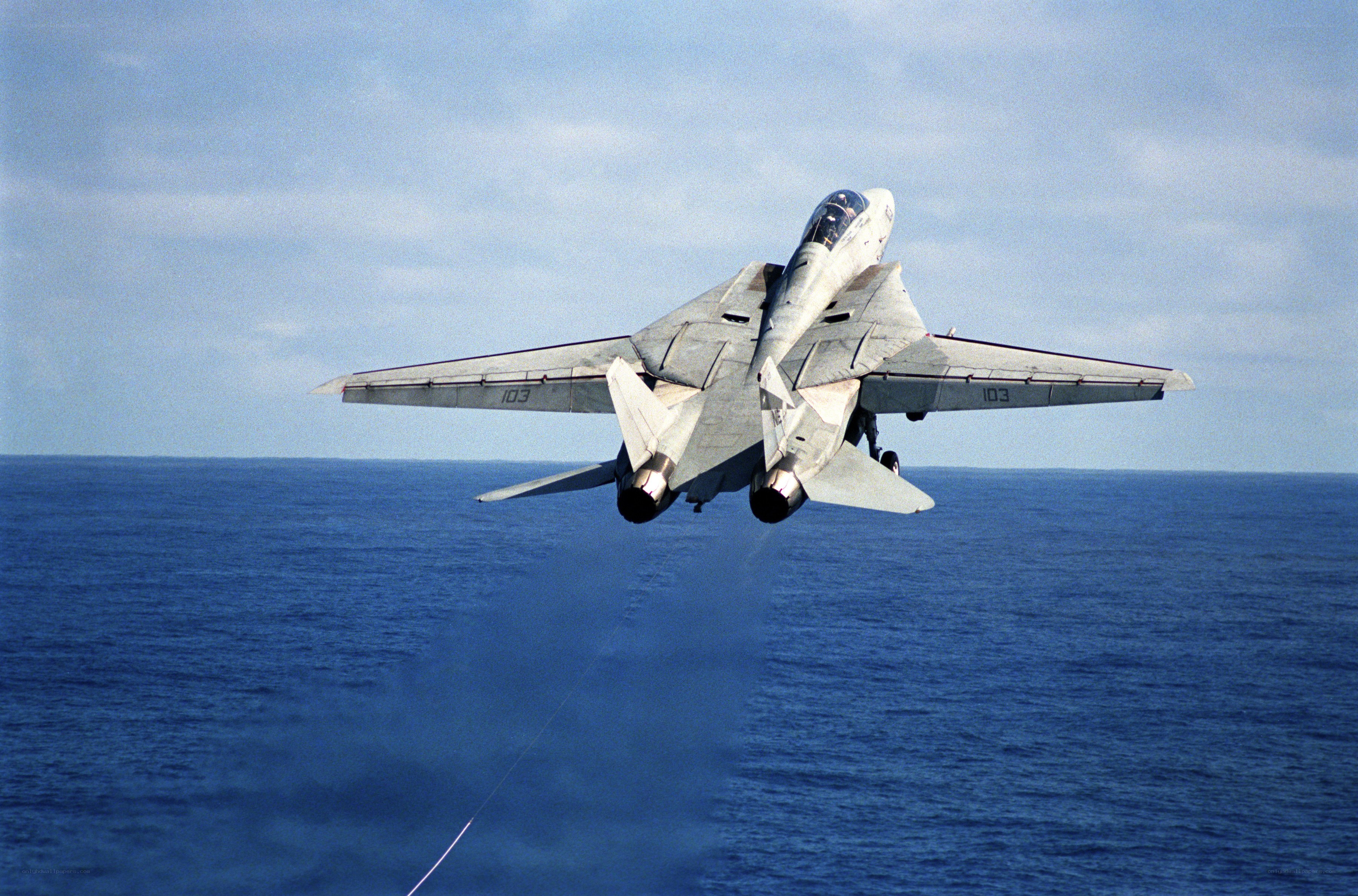 F-14 Tomcat over the ocean