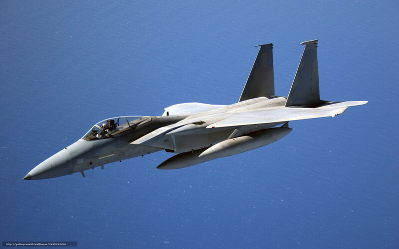 F-15 Eagle Fighter Jet — Blue, Calm