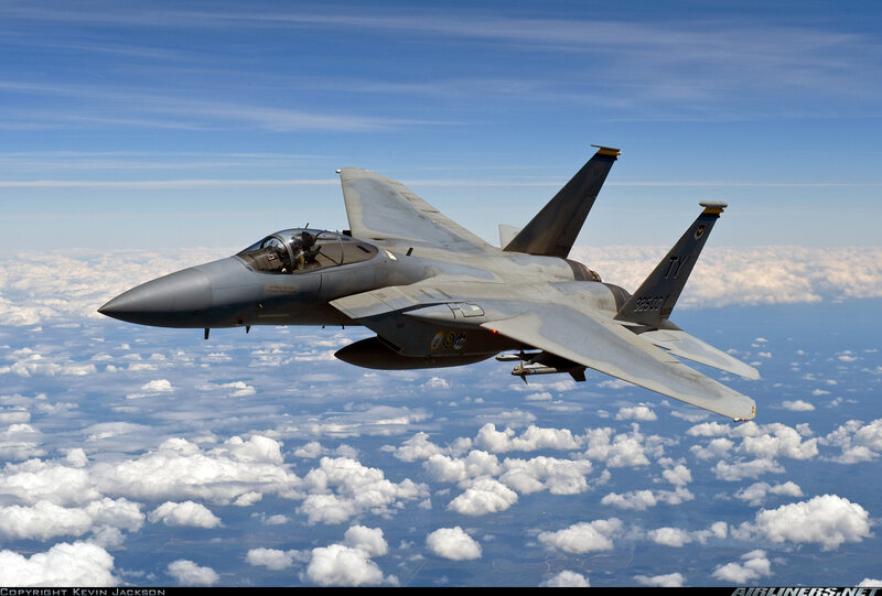 F-15 Eagle Fighter Jet — Blue, Serene