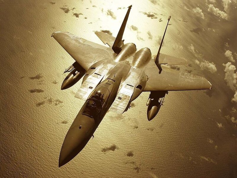 F-15 Eagle Fighter Jet — Gold