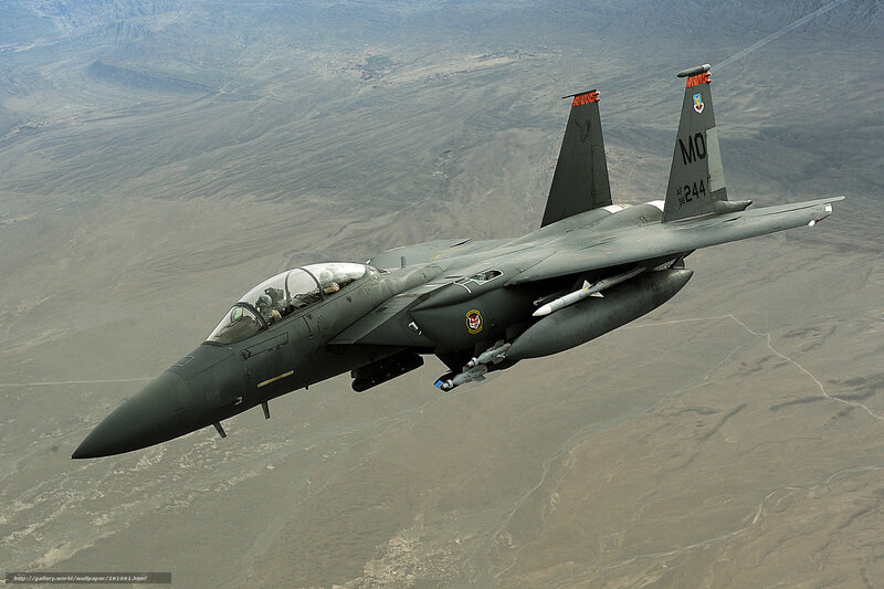 F-15 Eagle Fighter Jet — Gray, Aerial, Afternoon, Photograph