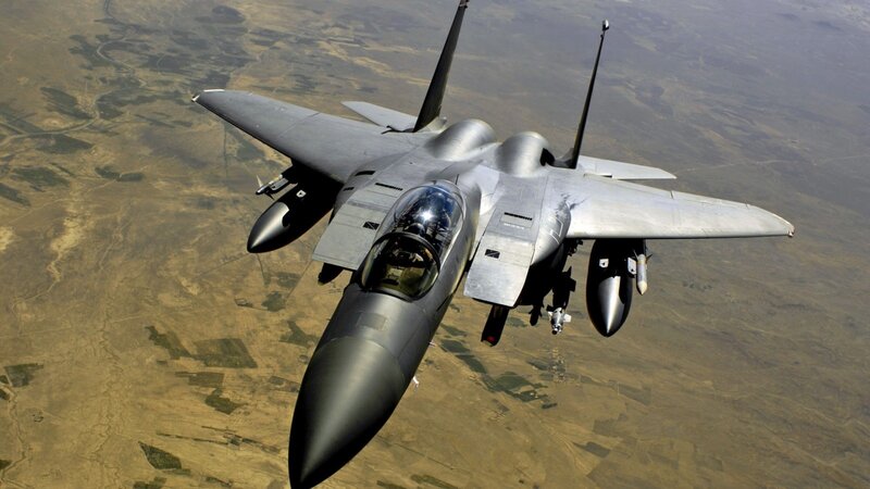 F-15 Eagle Fighter Jet — Gray, Aerial, Photograph, Aircraft