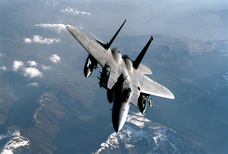 F-15 Eagle Fighter Jet — Gray, Dramatic, Afternoon, Photograph