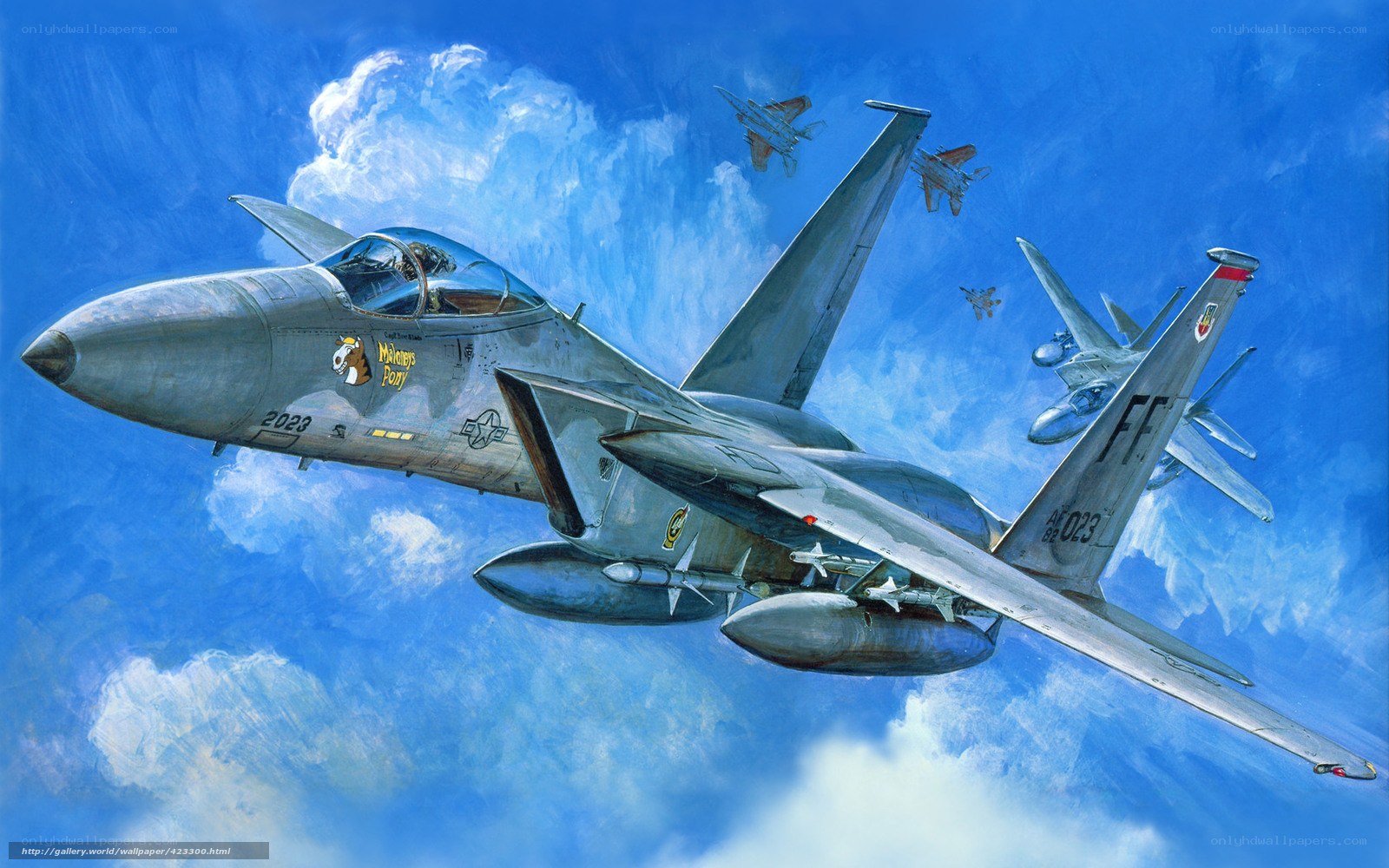 F-15 Eagle fighter jets in flight
