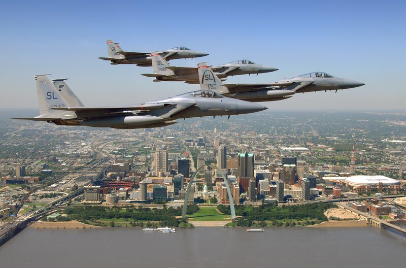 F-15 Eagles over St. Louis