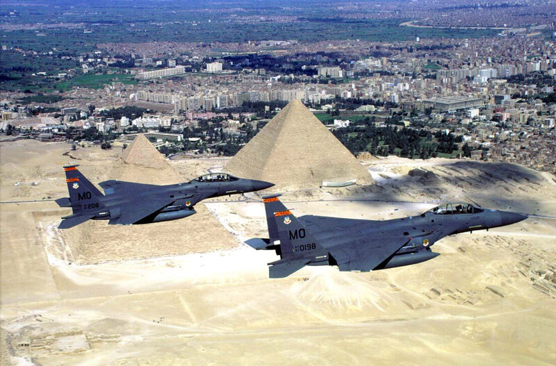 F-15 Eagles over the Pyramids