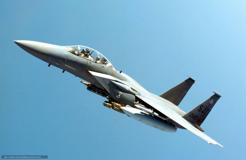 F-15 Fighter Jet — Blue, Dynamic, Afternoon, Photograph, Pilot
