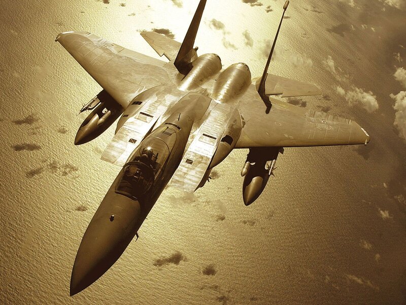 F-15 Fighter Jet — Brown, Dramatic, Afternoon