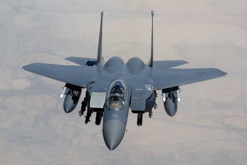 F-15 Fighter Jet — Gray, Aerial