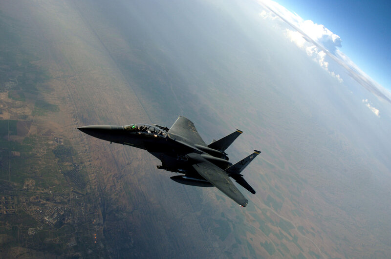 F-15 Fighter Jet — Gray, Dramatic, Afternoon, Photograph, Aircraft
