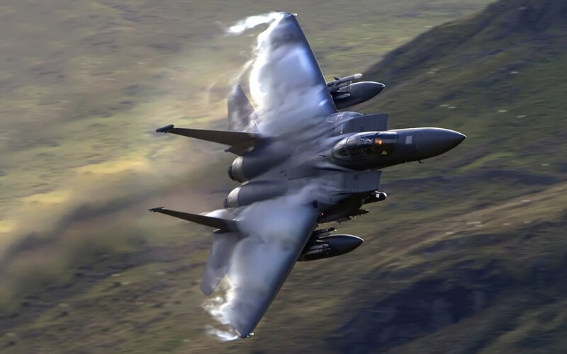 F-15 Fighter Jet — Gray, Dramatic, Afternoon, Photograph