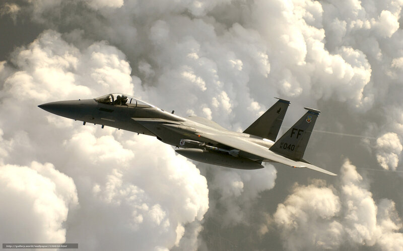 F-15 Fighter Jet — Gray, Dramatic, Photograph, Clouds, Aircraft