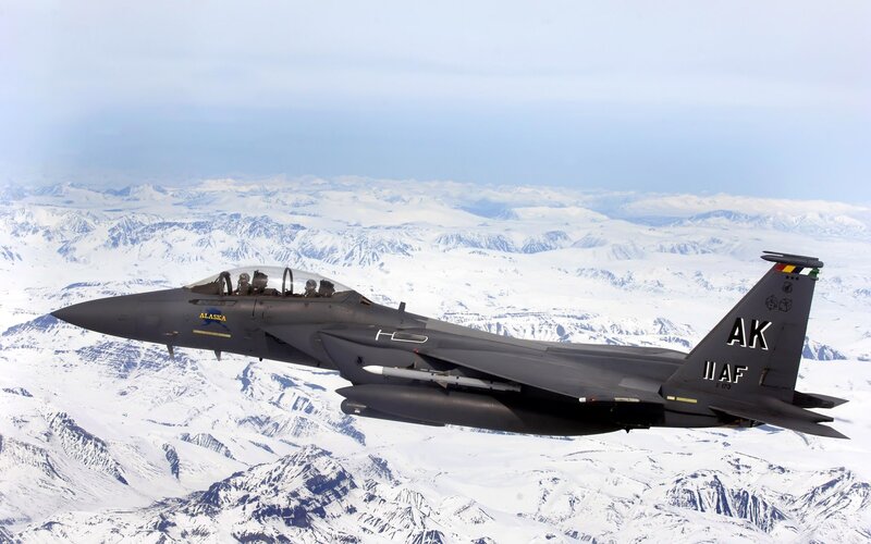 F-15 Fighter Jet — Gray, Dramatic, Winter, Photograph