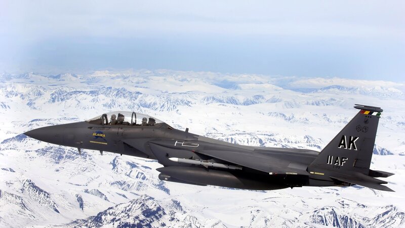 F-15 Fighter Jet — Gray, Dramatic, Winter