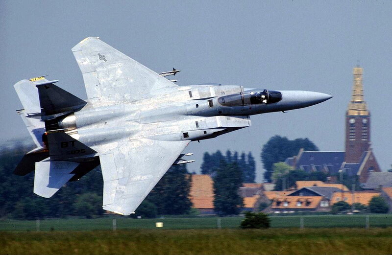F-15 Fighter Jet — Gray, Dynamic, Afternoon, Photograph