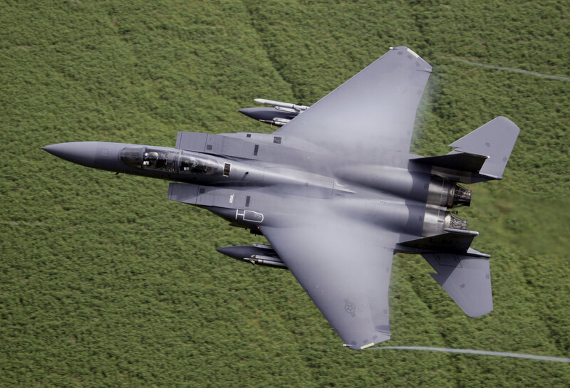 F-15 Fighter Jet — Gray, Dynamic, Photograph